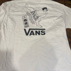 Vans White Short Sleeve Tee with Graphic Design